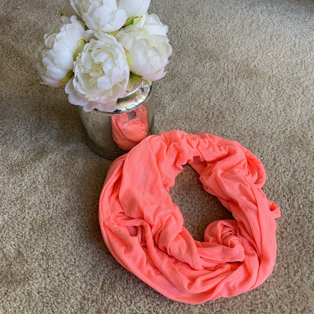 Lululemon Coral Stripe Infinity Scarf